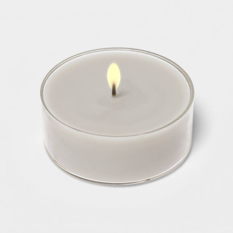slide 2 of 3, 12pk Tealight Cozy Cashmere Candle - Threshold™: Votive Ambiance, Palm & Paraffin Wax, 4hr Burn Time, 12 ct