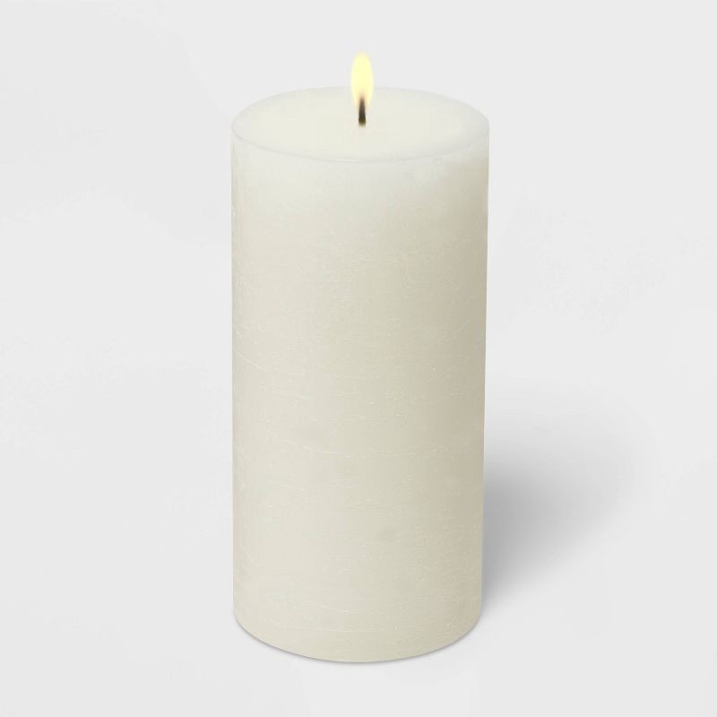 slide 2 of 2, 6"x3" Pillar Candle Soft Cotton White - Threshold™, 1 ct