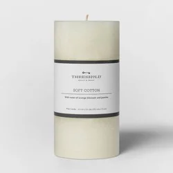 6"x3" Pillar Candle Soft Cotton White - Threshold™