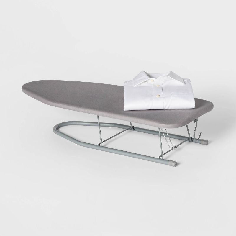 slide 3 of 4, Table Top Ironing Board Gray - Room Essentials™: Portable Small Steel Countertop, 30" x 12" Solid Pattern, 1 ct