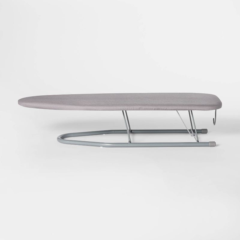 slide 1 of 4, Table Top Ironing Board Gray - Room Essentials™: Portable Small Steel Countertop, 30" x 12" Solid Pattern, 1 ct