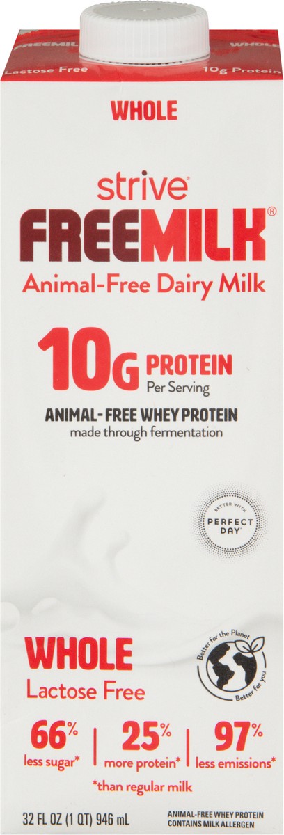 slide 10 of 13, Strive Free Milk Dairy Animal - Free Whole Lactose Free Milk 32 fl oz, 32 oz