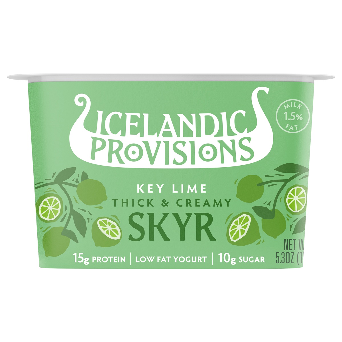 slide 1 of 1, Icelandic Provisions Key Lime Thick & Creamy Low Fat Skyr 5.3 oz, 5.3 oz