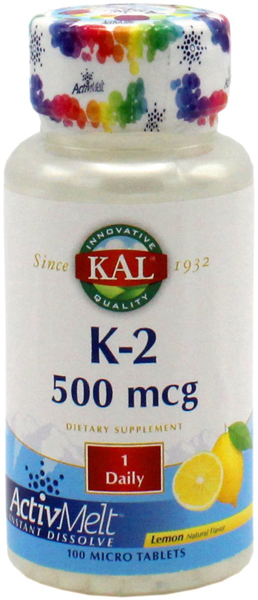 slide 1 of 1, Kal Lemon Vitamin K-2 Activmelt, 100 ct
