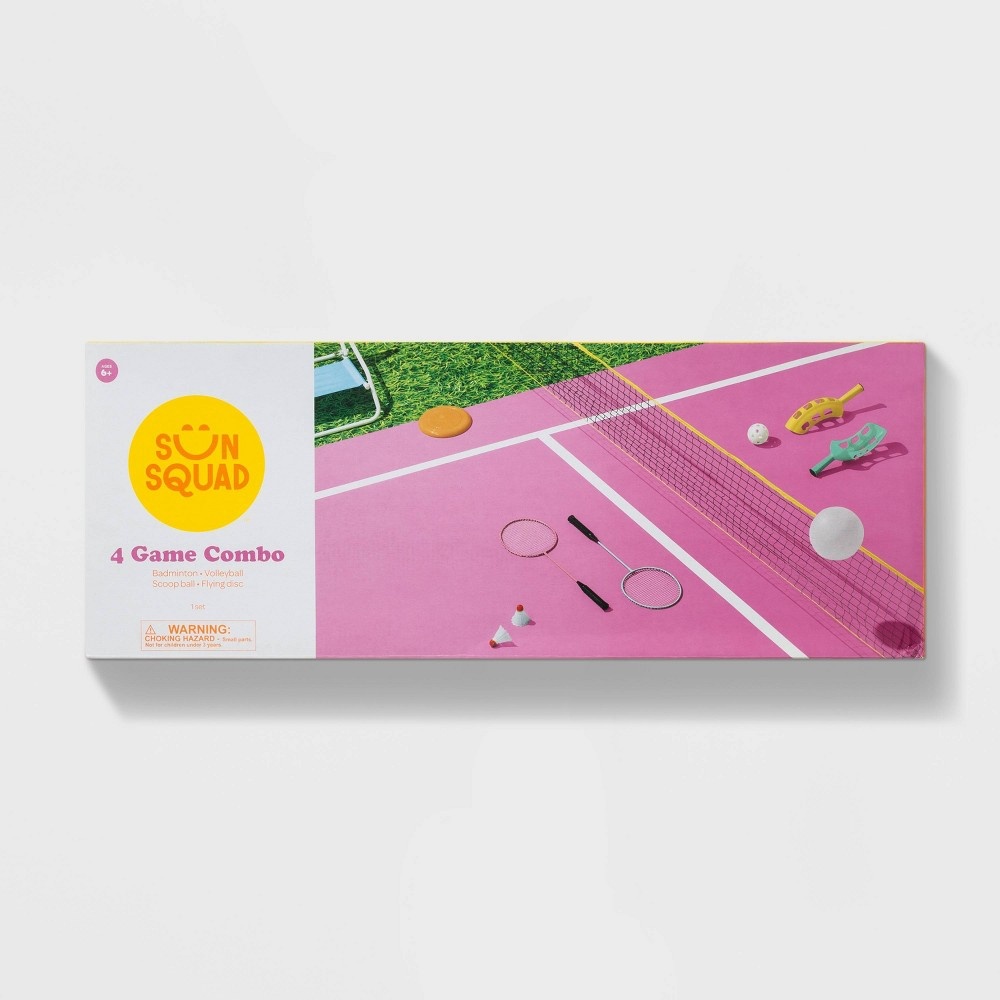 Scoop Ball and 4pc Flying Disc Game Combo Lawn Sports Set Sun Squad 4 ct Shipt