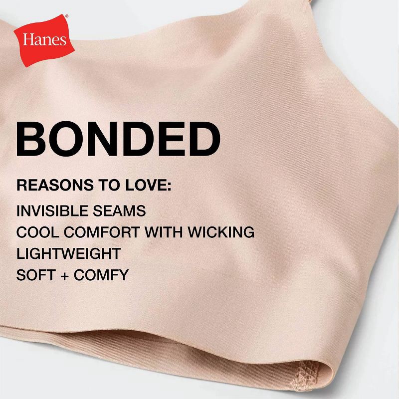 slide 3 of 3, Hanes Girls' 2pk Bonded Comfort Bra - White/Light Pink M, 2 ct