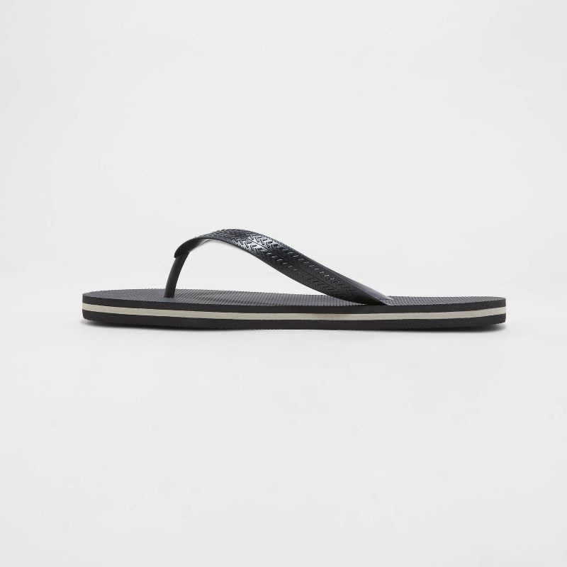 slide 3 of 3, Men's Brent Flip Flop Sandals - Goodfellow & Co Black XL, 1 ct