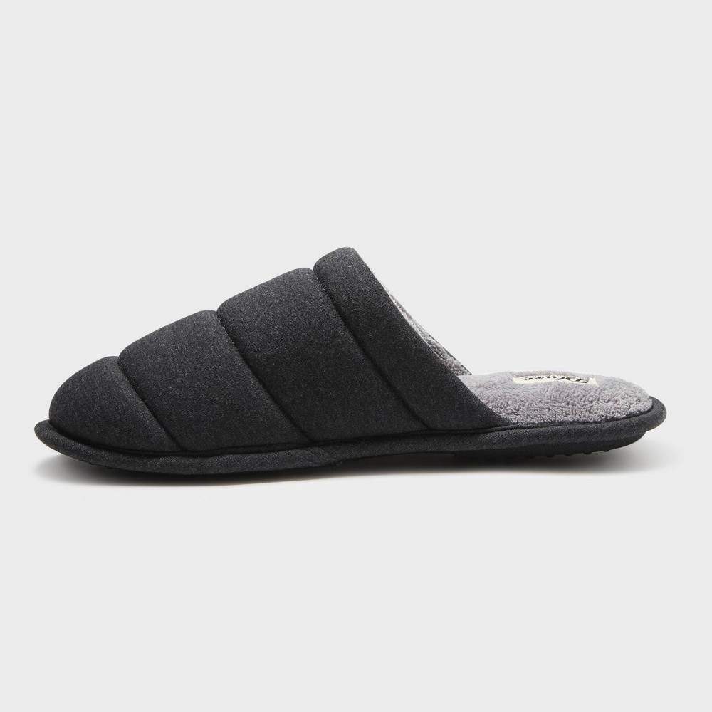 slide 2 of 4, Men's dluxe by dearfoams Brock Scuff Slippers - Charcoal Heather L, 1 ct