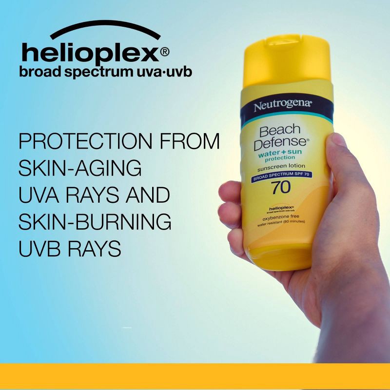 slide 3 of 8, Neutrogena Beach Defense Sunscreen Lotion, SPF 70, 6.7 fl oz, 6.7 fl oz