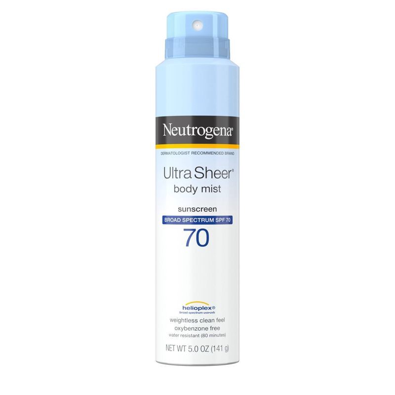 slide 1 of 9, Neutrogena Ultra Sheer Sunscreen Spray, SPF 70, 5oz, 5 oz