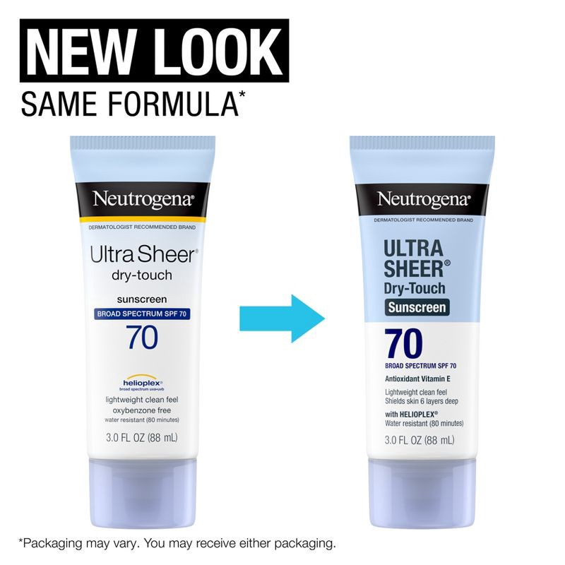 slide 3 of 14, Neutrogena Ultra Sheer Dry Touch Sunscreen Lotion, SPF 70 - 3 fl oz, 70 x 3 fl oz