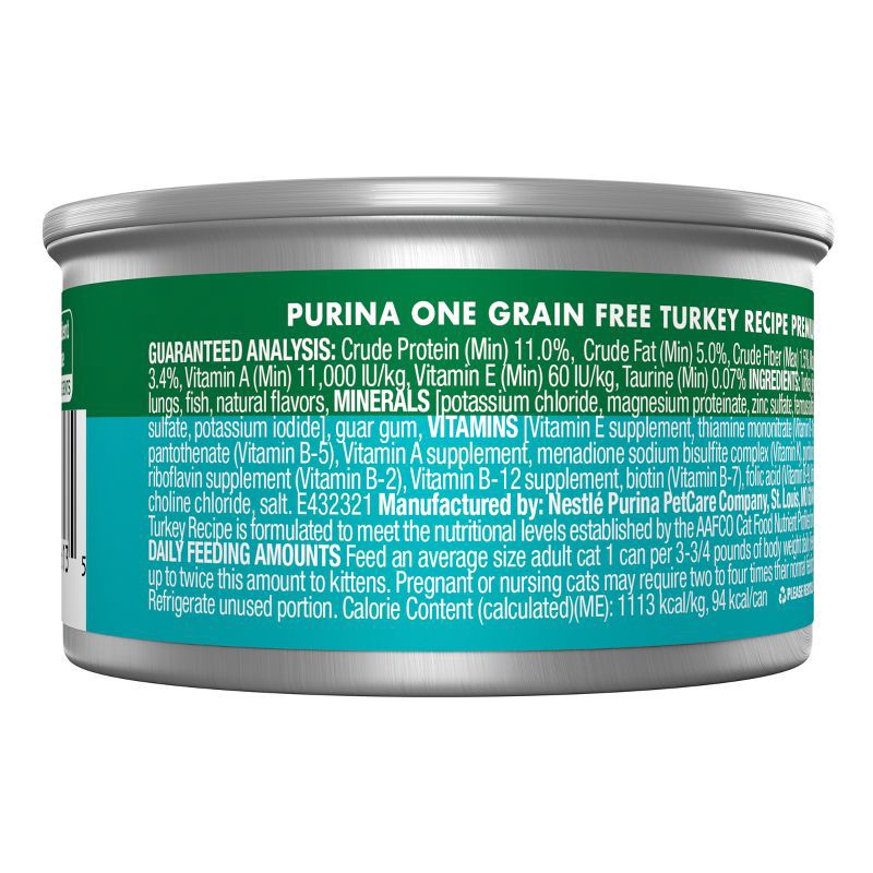 slide 2 of 7, Purina ONE Grain Free Turkey Wet Cat Food - 3oz, 3 oz