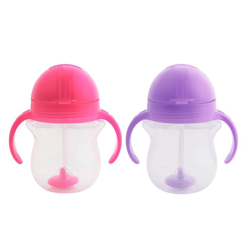 Munchkin Any Angle™ Click Lock Weighted Straw Trainer Cup, 7 oz capacity, 2  pack