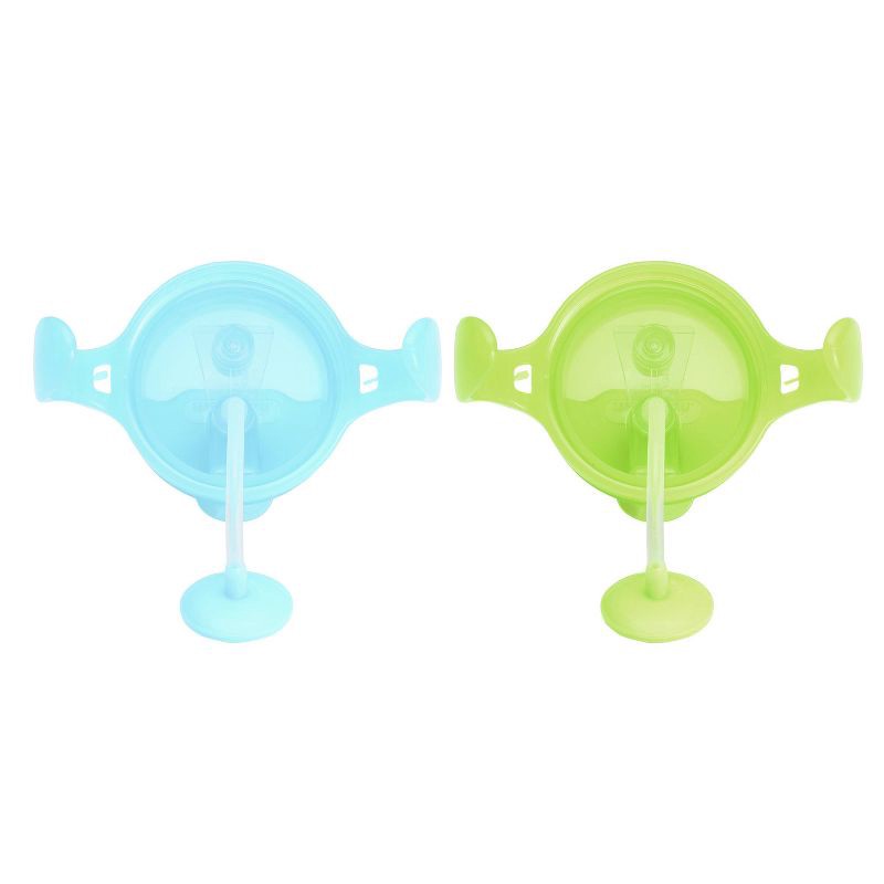 slide 5 of 6, Munchkin Any Angle Click Lock Weighted 2pk Straw Trainer Cup - 7oz - Blue/Green, 2 ct; 7 oz
