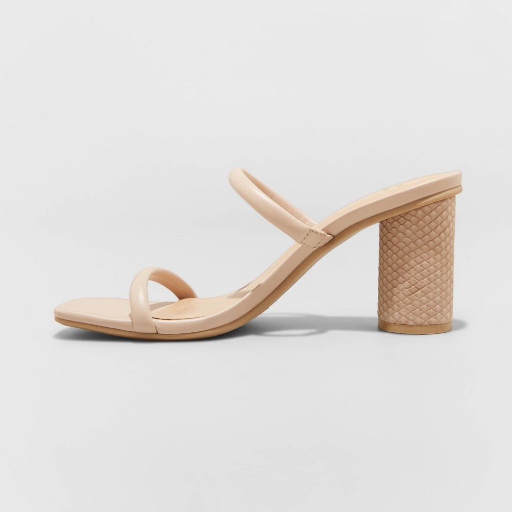 slide 2 of 4, Women's Cass Square Toe Heels - A New Day Nude 10, 1 ct