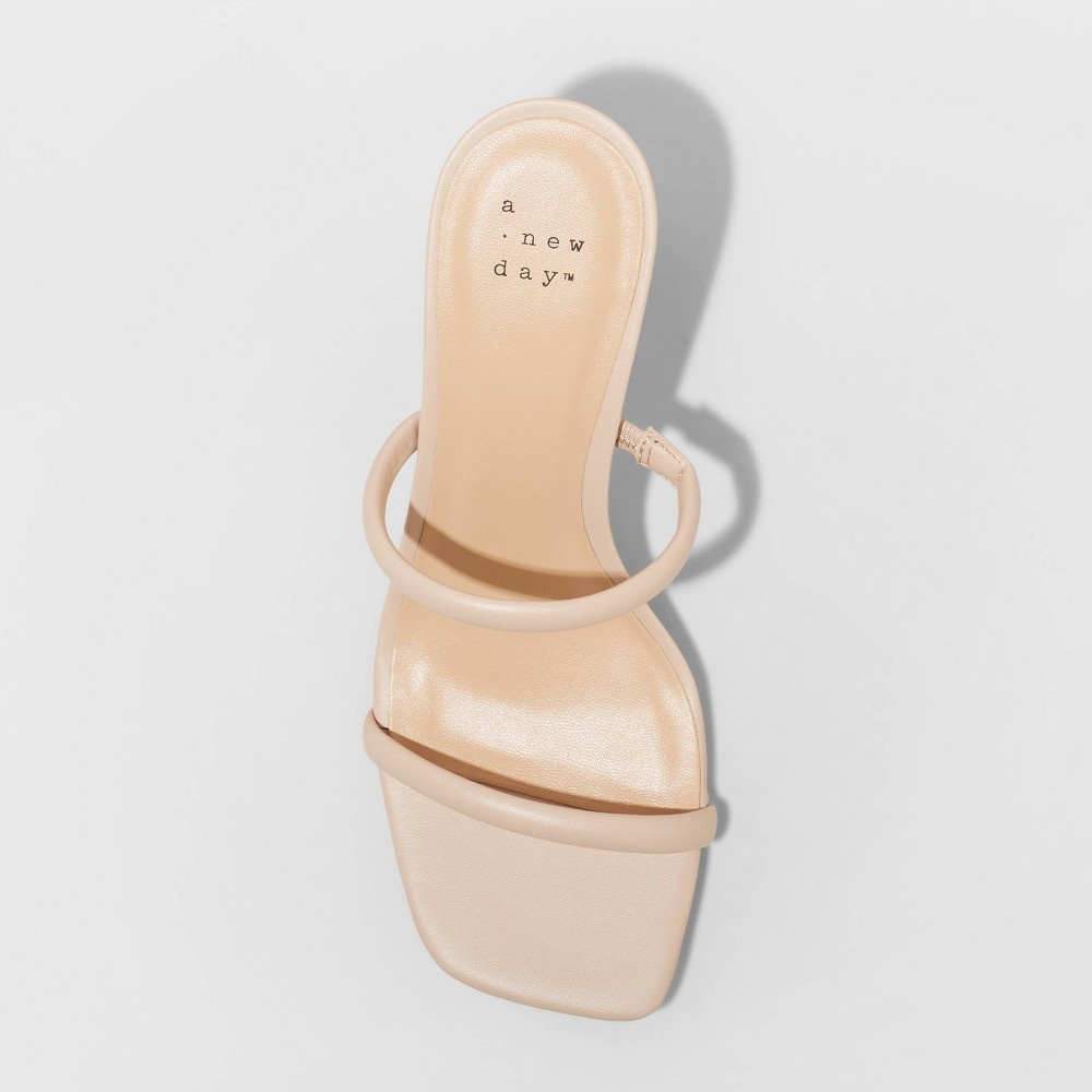 slide 3 of 4, Women's Cass Square Toe Heels - A New Day Nude 10, 1 ct