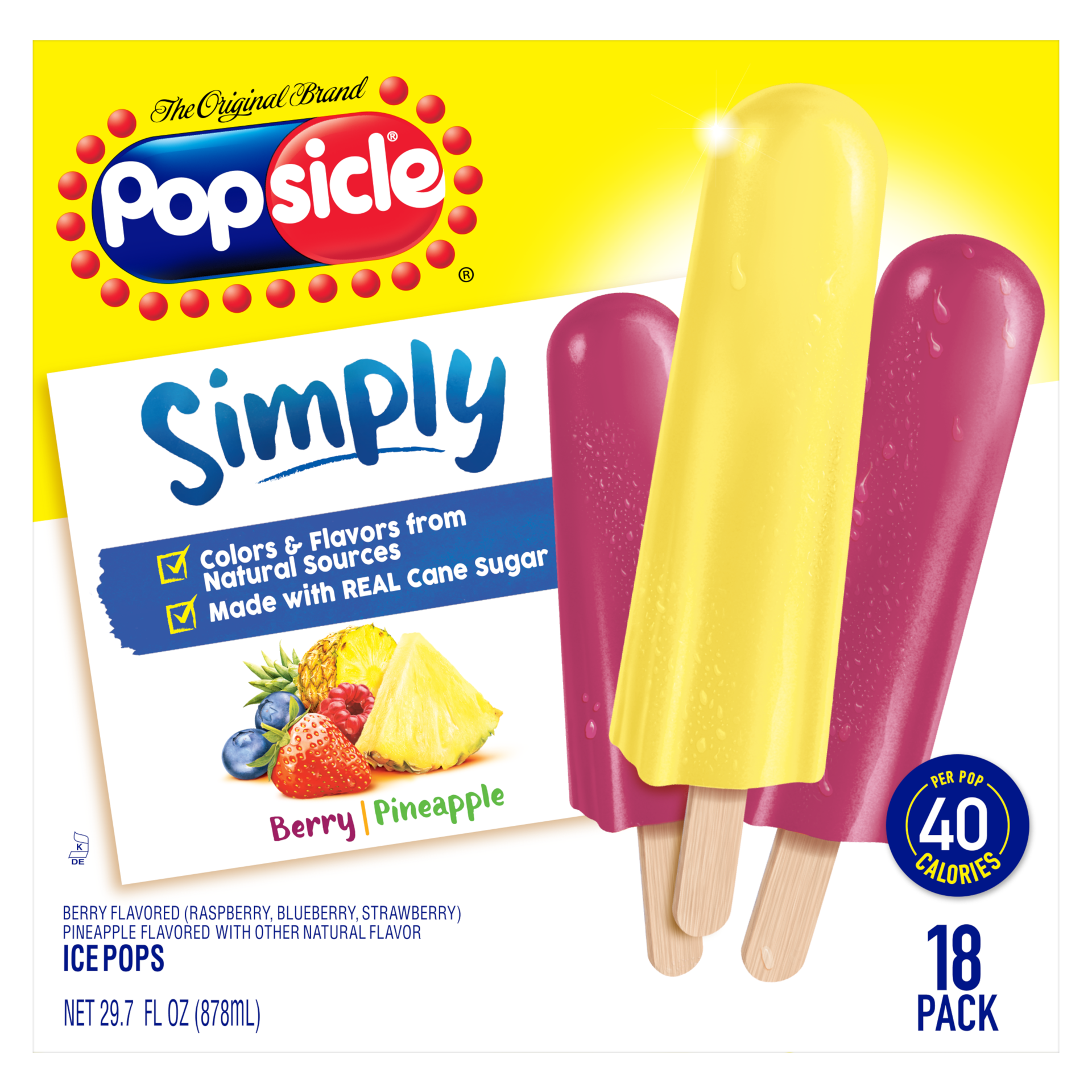 slide 3 of 4, Popsicle Ice Pops Berry Pineapple, 18 ct, 18 ct