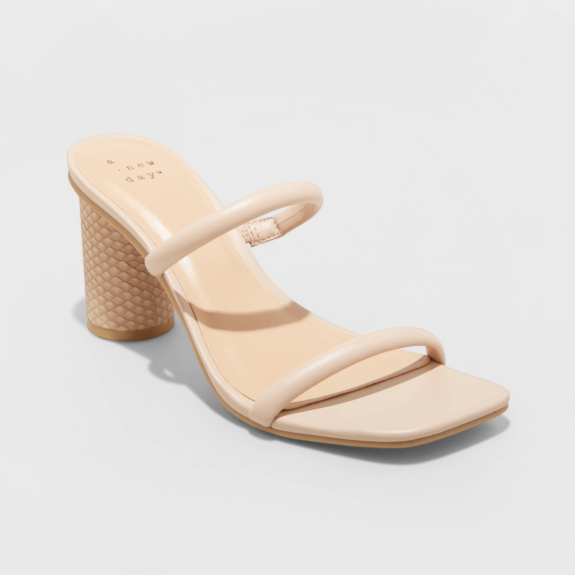 slide 1 of 4, Women's Cass Square Toe Heels - A New Day Nude 6.5, 1 ct