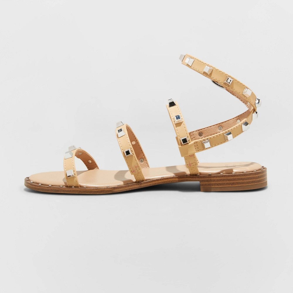 slide 2 of 4, Women's Astrid Studded Strappy Sandals - A New Day Tan 9, 1 ct