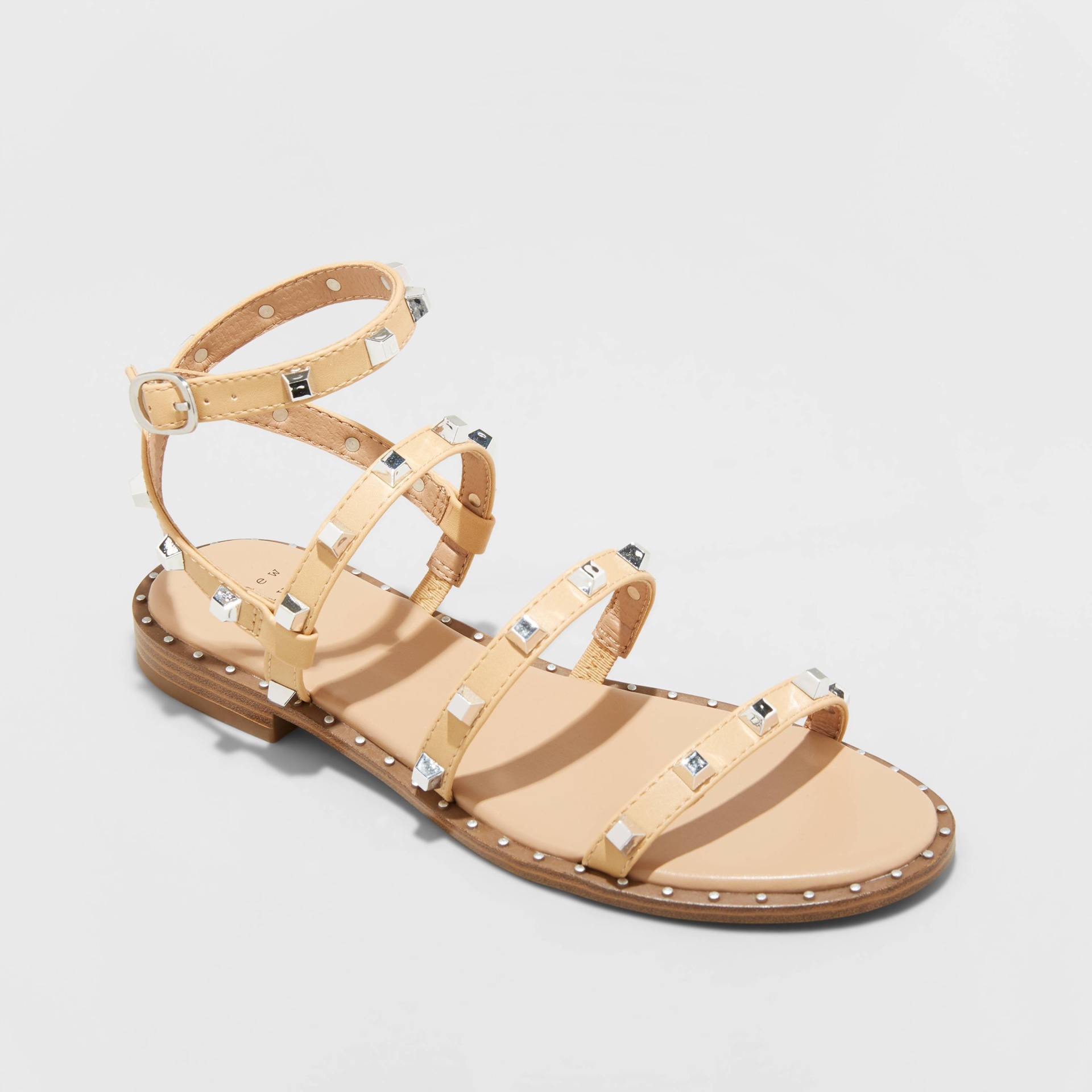 slide 1 of 4, Women's Astrid Studded Strappy Sandals - A New Day Tan 10, 1 ct