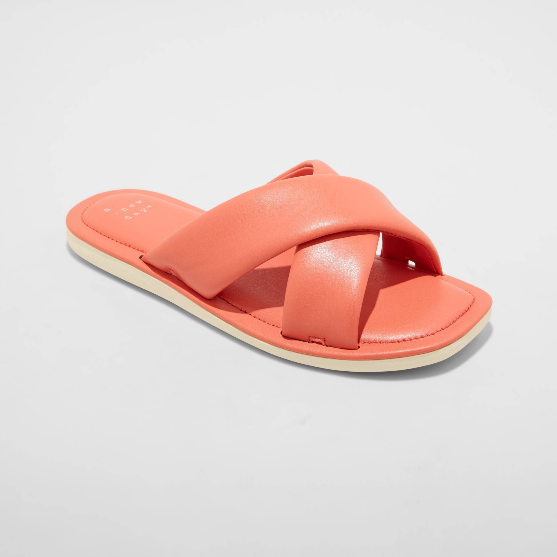 slide 1 of 1, Women's Daisy Crossband Slide Sandals - A New Day Coral 9.5, 1 ct