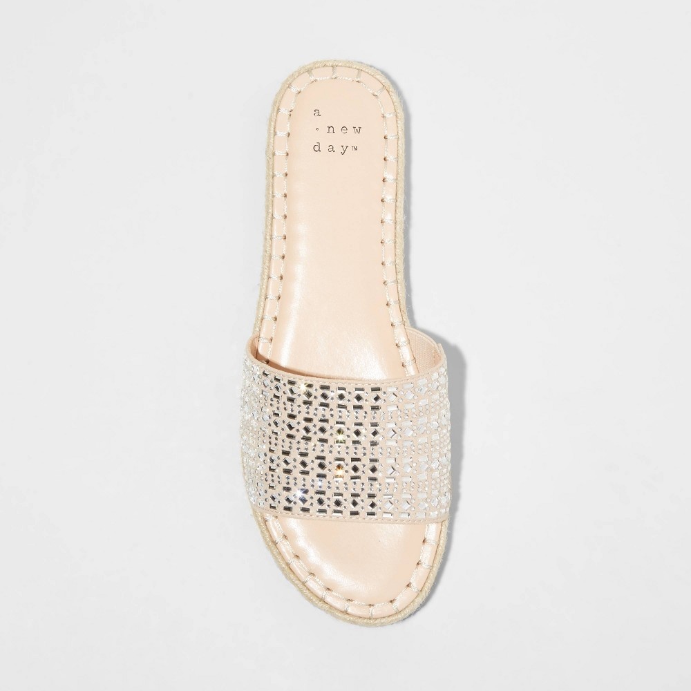 slide 3 of 4, Women's Kenna Embellished Espadrille Sandals - A New Day Tan 9.5, 1 ct