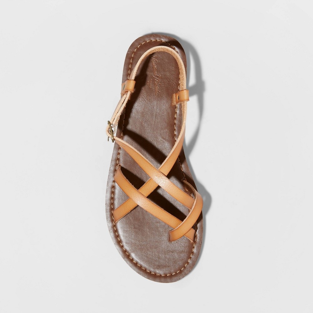 slide 3 of 3, Women's Anamaria Toe Loop Strappy Sandals - Universal Thread Tan 11, 1 ct