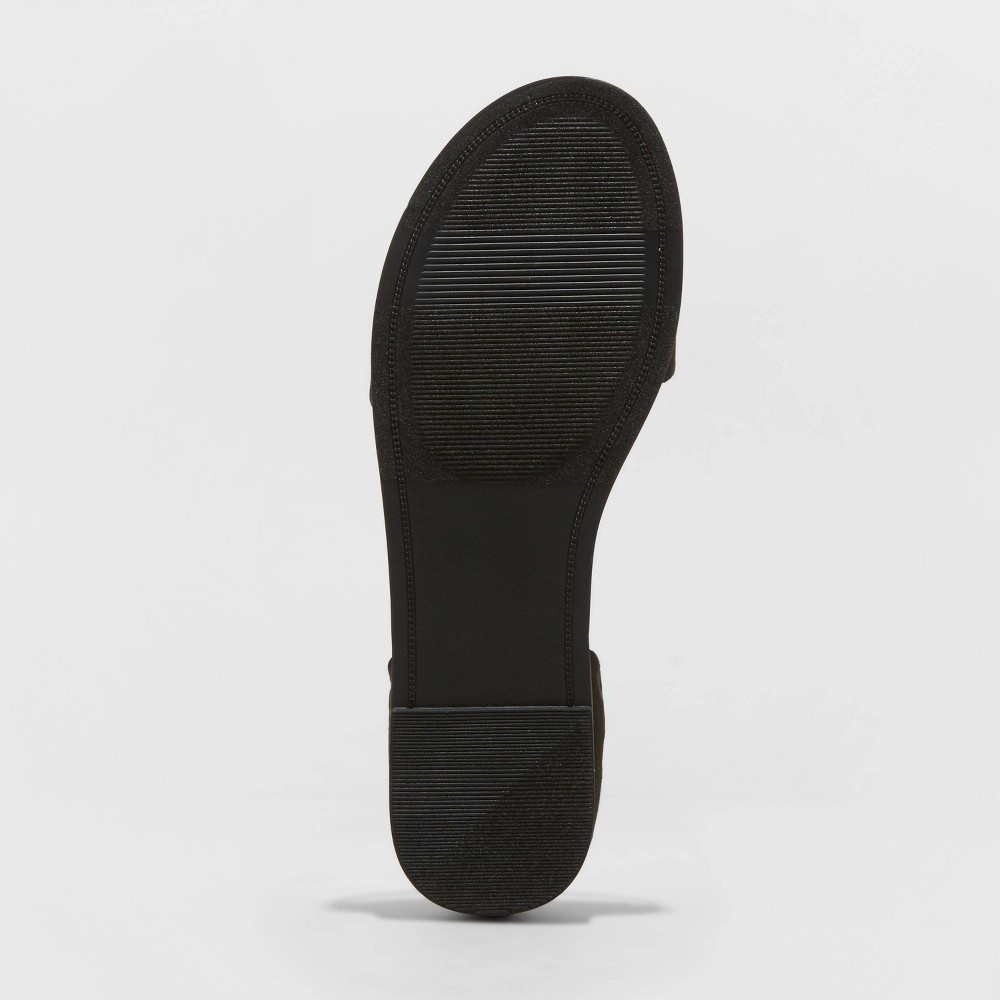slide 4 of 4, Women's Ann Two Piece Slide Sandals - A New Day Black 6, 1 ct