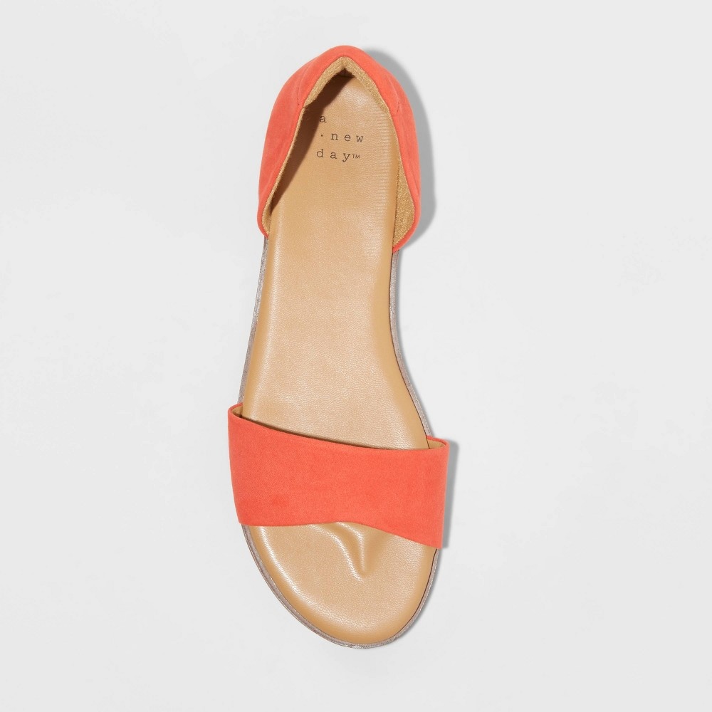 slide 3 of 4, Women's Ann Two Piece Slide Sandals - A New Day Coral 8, 1 ct