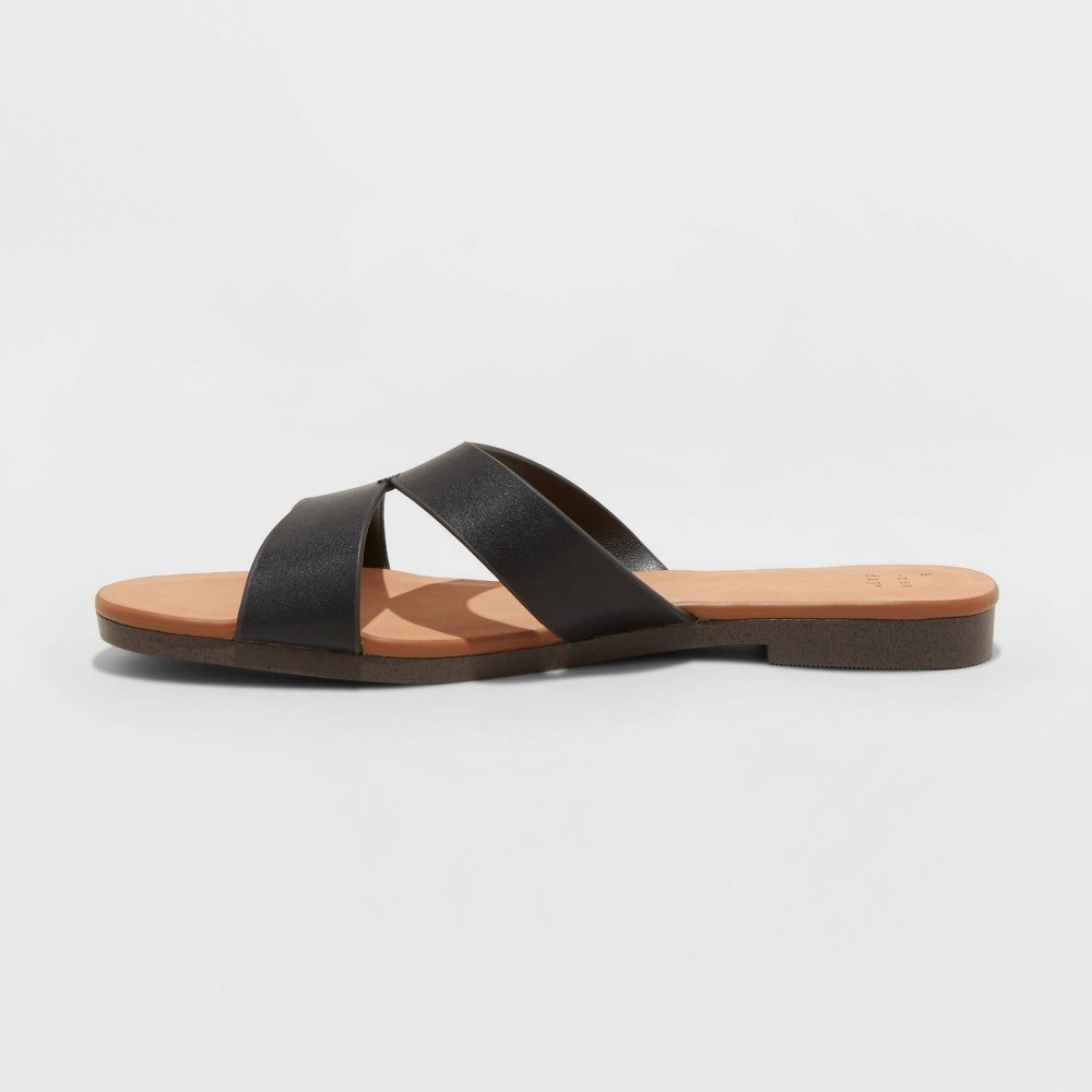 slide 2 of 4, Women's Catie Slide Sandals - A New Day Black 6.5, 1 ct