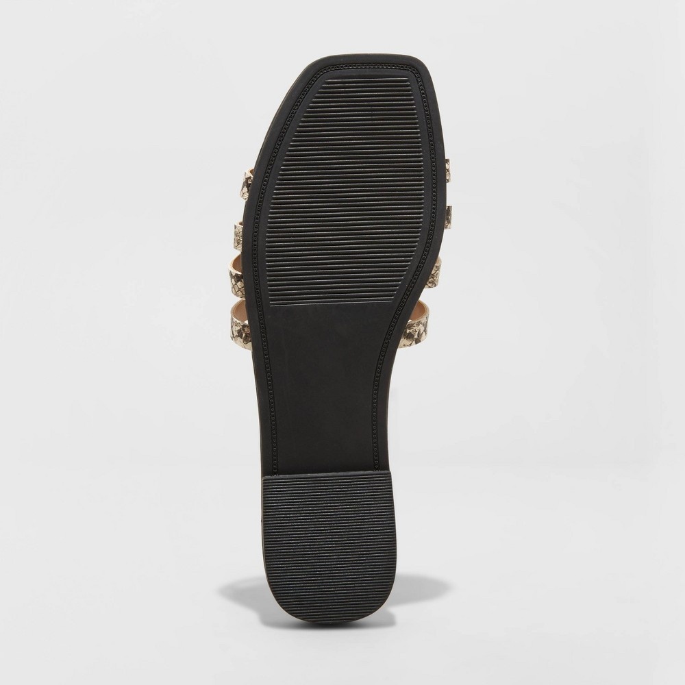 slide 4 of 4, Women's Joan Strappy Slide Sandals - A New Day Gray 9.5, 1 ct