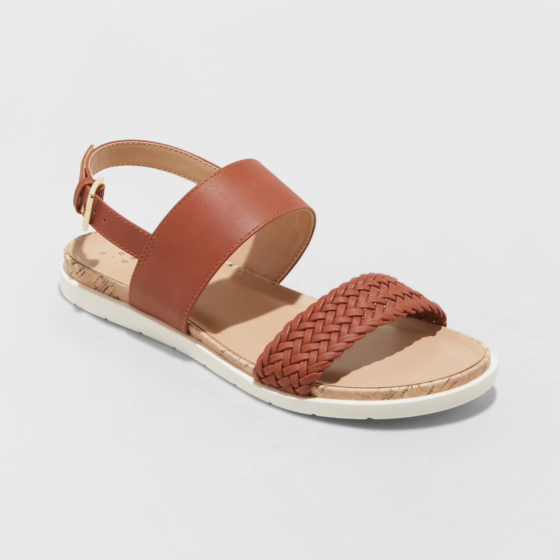 slide 1 of 4, Women's Malia Two Strap Ankle Sandals - A New Day Cognac 6, 1 ct