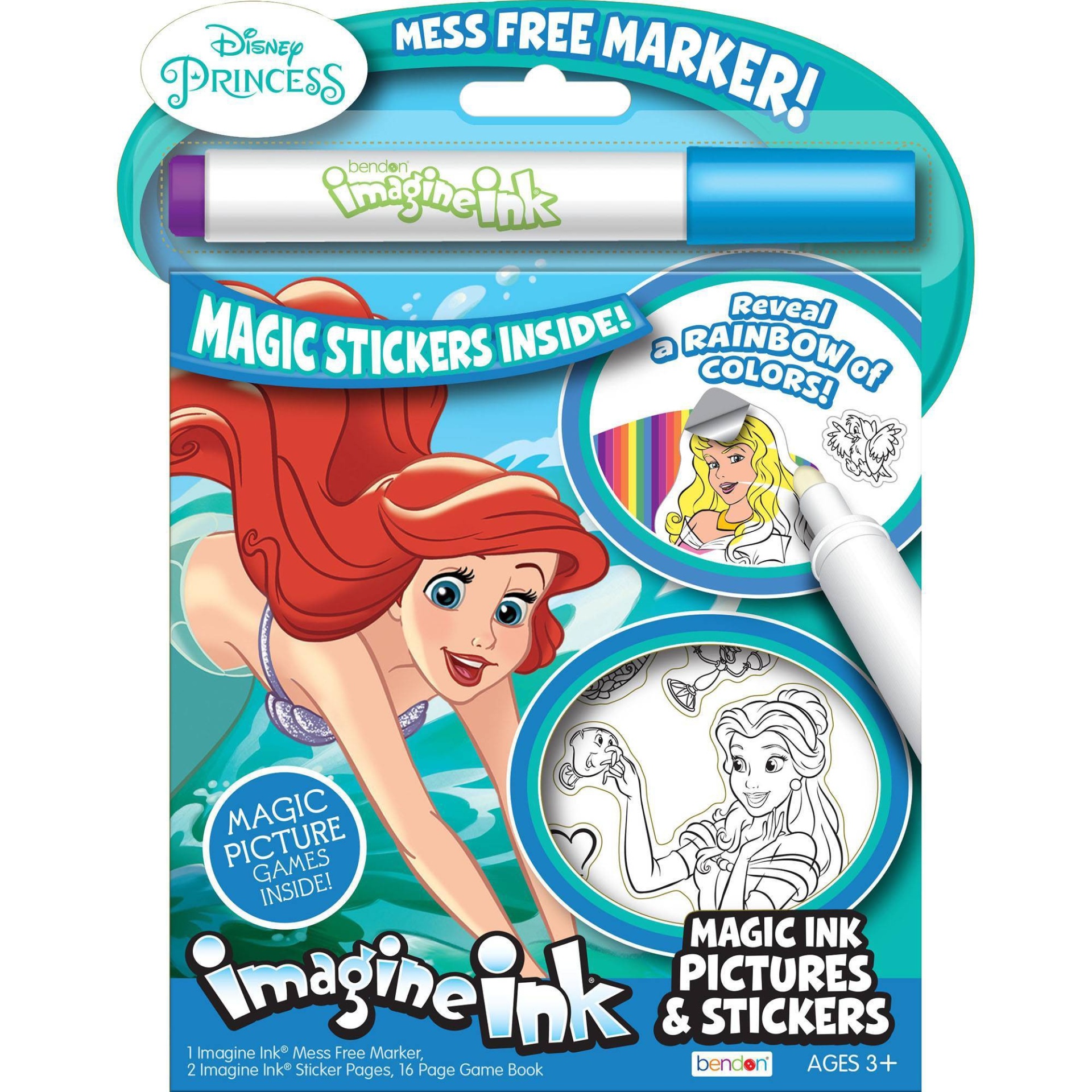 slide 1 of 3, Disney Princess Imagine Ink Sticker Book, 1 ct