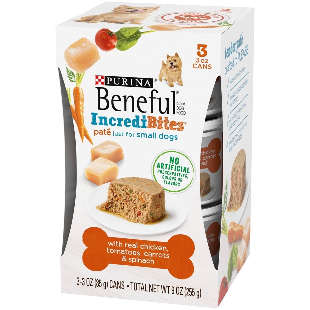 slide 6 of 6, Purina Beneful IndrediBites Pate Small Dog with Chicken Wet Dog Food, 3 oz, 3 ct