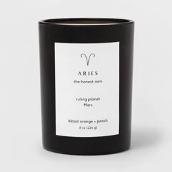 8oz Glass Jar Zodiac Aries Candle Black - Threshold™