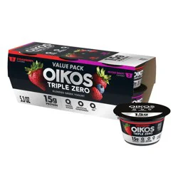 Oikos Triple Zero Variety Pack Greek Yogurt - 15g Protein 6ct/5.3oz Cups