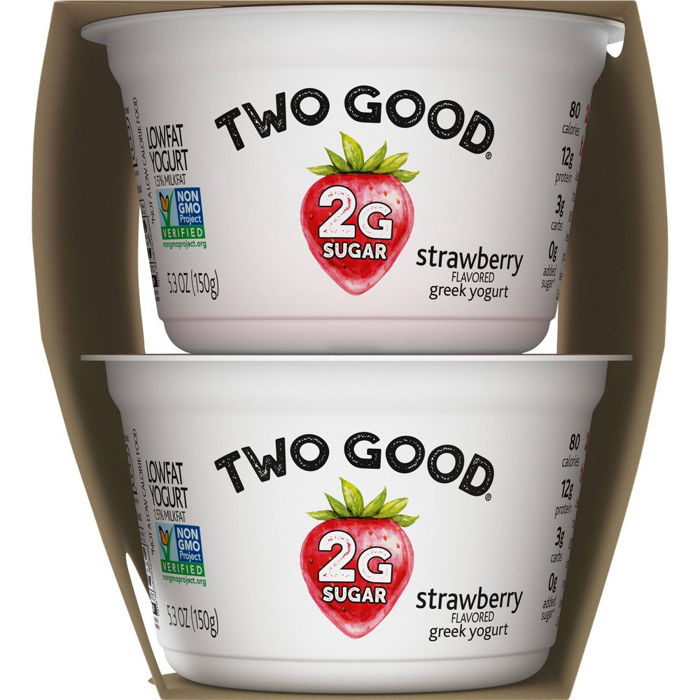 Two Good Strawberry And Vanilla Low Fat Lower Sugar Gluten Free Greek Yogurt Cups 5 3 Oz Shipt