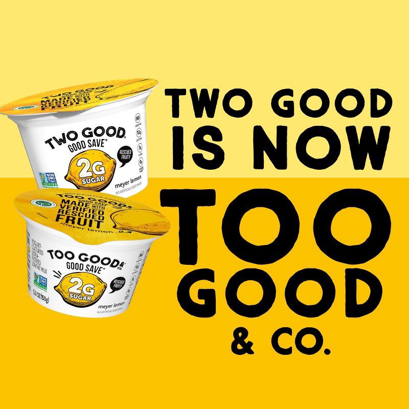 slide 4 of 10, TWO GOOD Too Good Good Save Low Fat Lower Sugar Meyer Lemon Greek Yogurt - 4ct/5.3oz Cups, 4 ct; 5.3 oz