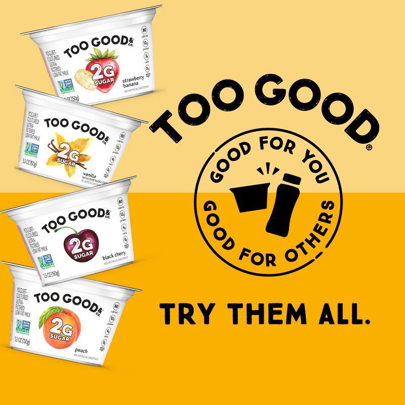 slide 7 of 10, TWO GOOD Too Good Good Save Low Fat Lower Sugar Meyer Lemon Greek Yogurt - 4ct/5.3oz Cups, 4 ct; 5.3 oz