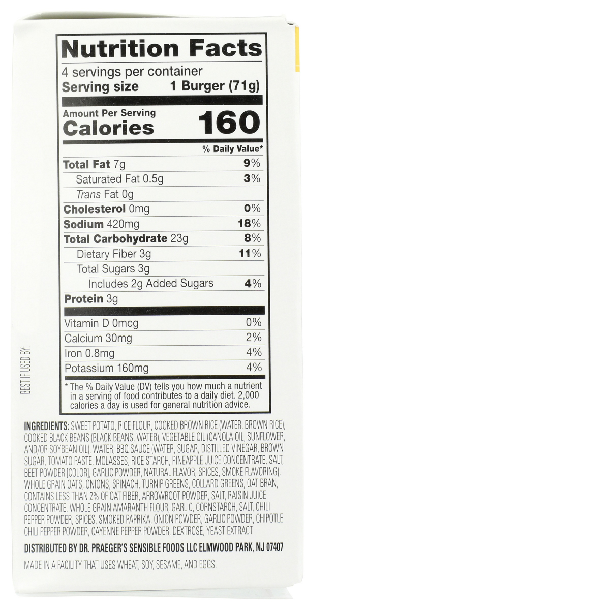 slide 2 of 2, Dr. Praeger's Crunchy Southwestern Sweet Potato Veggie Burger, 4 ct