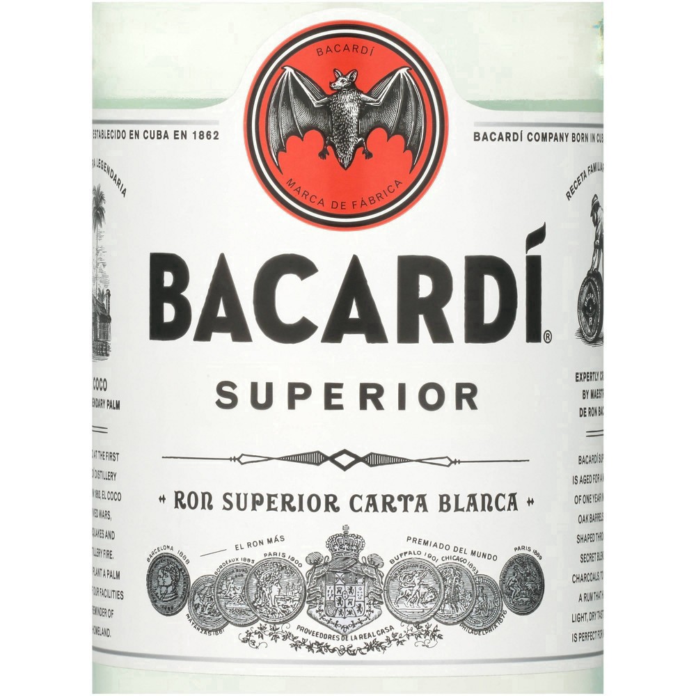 slide 6 of 19, Bacardí Bacardi Superior White Rum, Gluten Free 40% 37.5Cl/375Ml, 375 ml