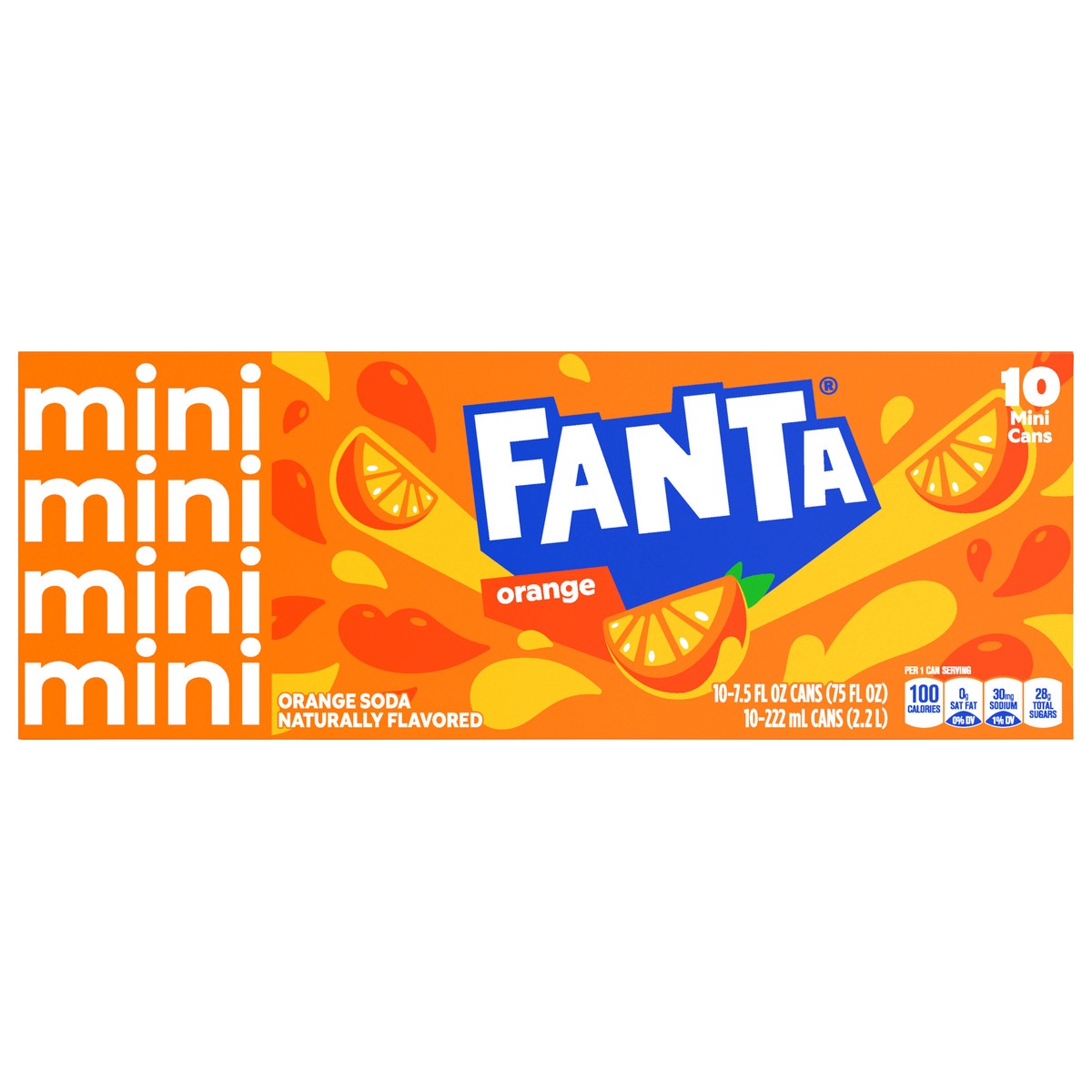 slide 1 of 5, Fanta Orange Soda Fridge Pack Cans, 7.5 fl oz, 10 Pack, 10 ct; 7.5 oz