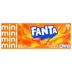 Fanta Orange Soda Fridge Pack Cans, 7.5 fl oz, 10 Pack