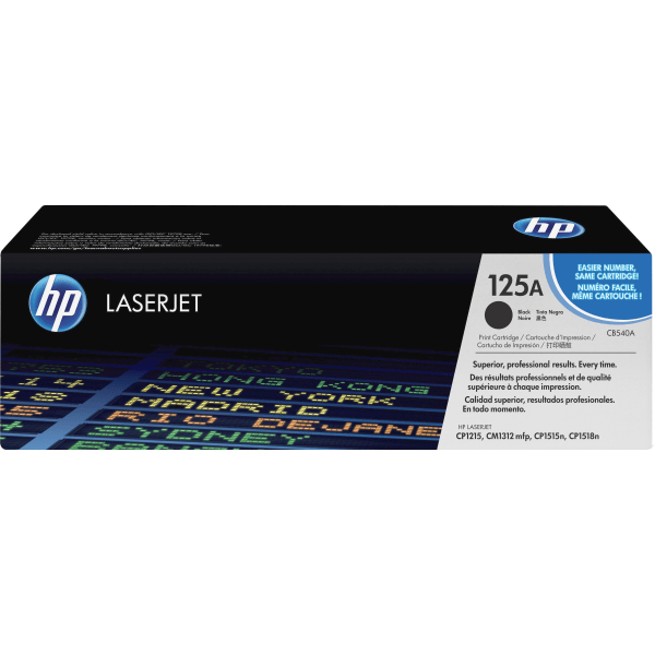 slide 4 of 5, HP 125A, Black Original Toner Cartridge (Cb540A), 1 ct