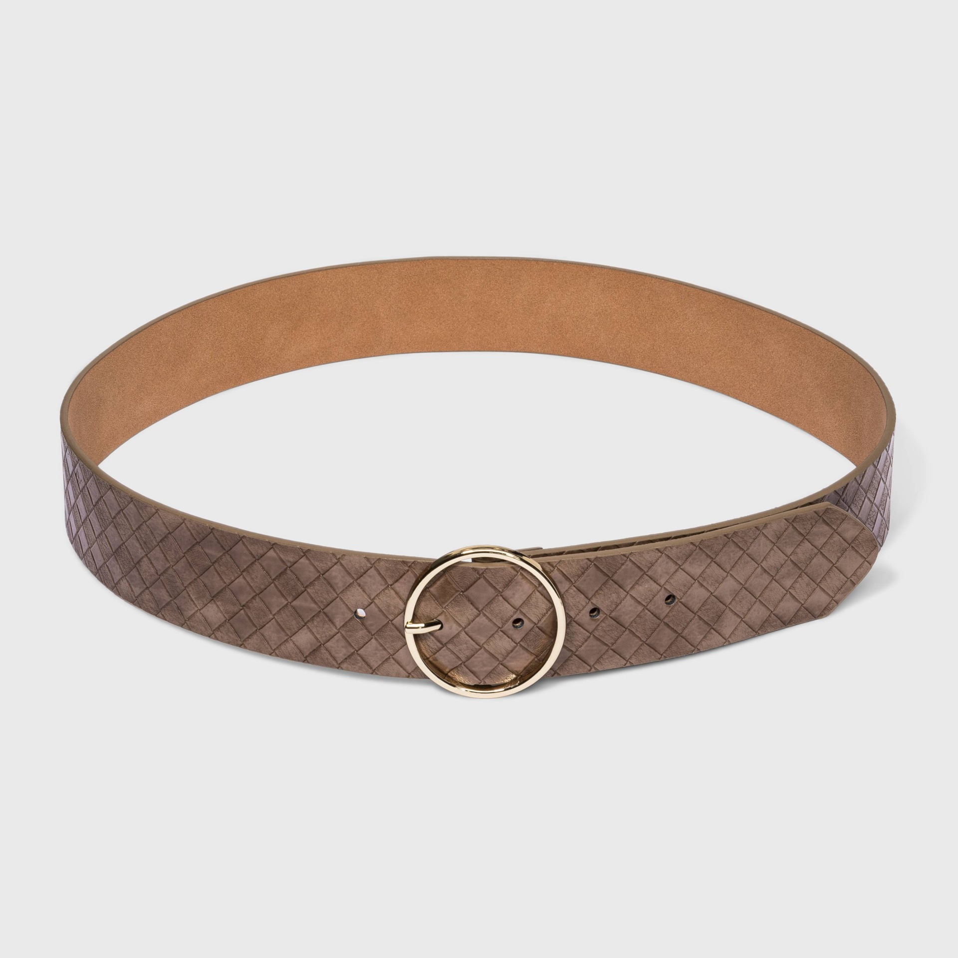 slide 1 of 2, Women's Wide Woven Belt - A New Day Brown S, 1 ct