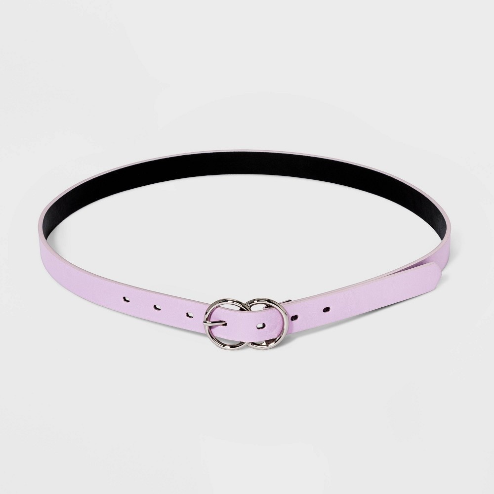 slide 2 of 2, Women's Double Buckle Belt - A New Day Lilac XXL, 1 ct