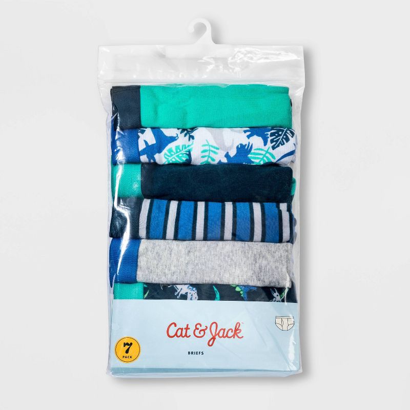 slide 2 of 2, Boys' 7pk Dinosaur Briefs - Cat & Jack™ XS, 7 ct