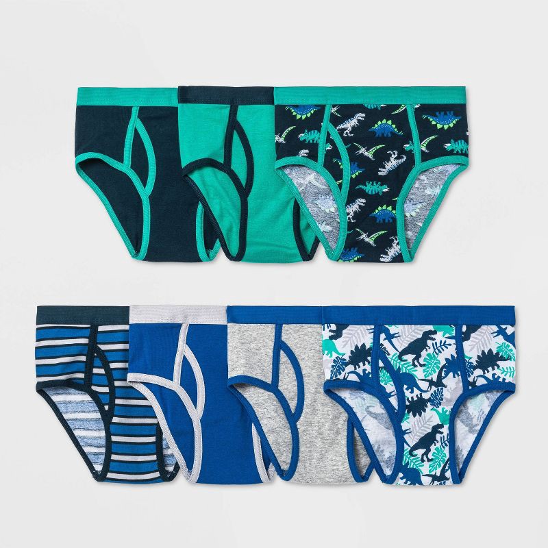 slide 1 of 2, Boys' 7pk Dinosaur Briefs - Cat & Jack™ S, 7 ct
