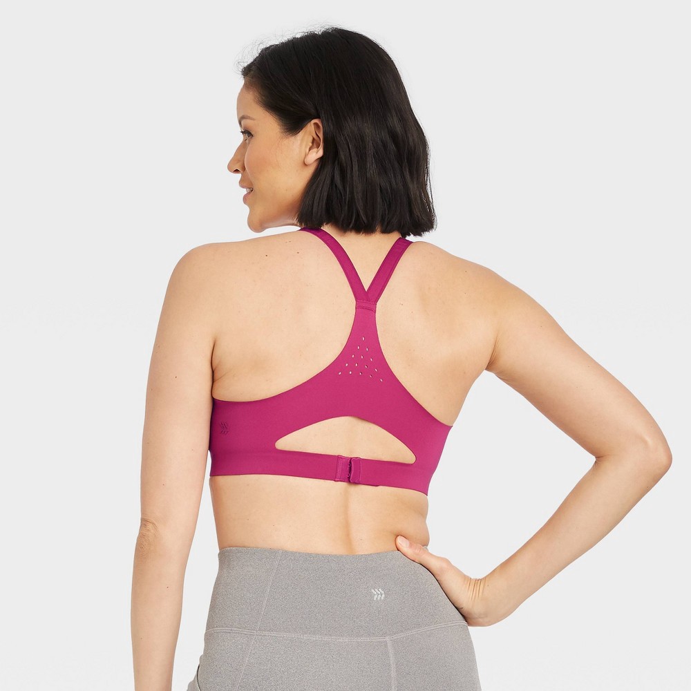 Women's High Support Bonded Bra All in Motion Cranberry M 1 ct Shipt