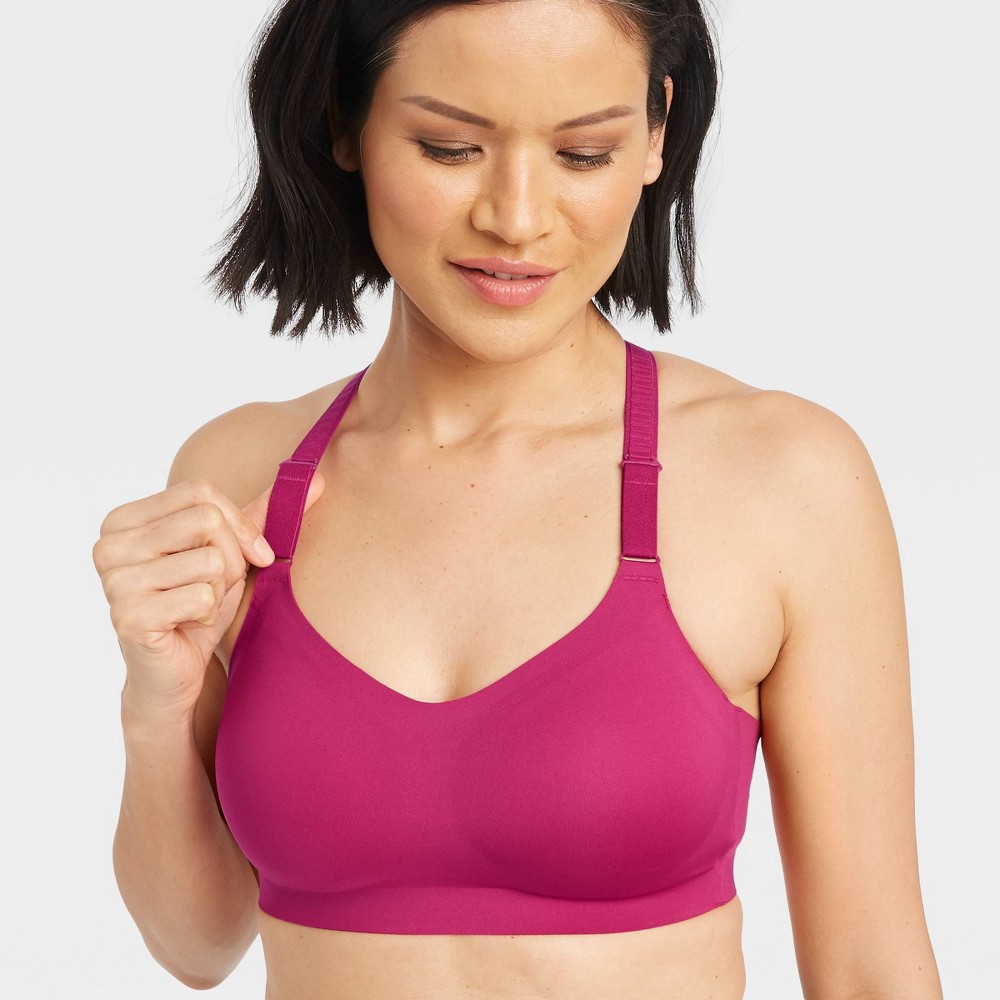 Women's High Support Bonded Bra All in Motion Cranberry M 1 ct Shipt